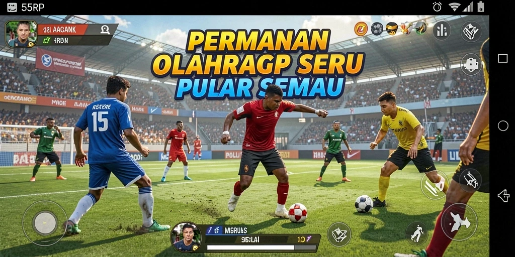 Gameplay seru olahraga di 55RP dengan berbagai pilihan aktivitas.