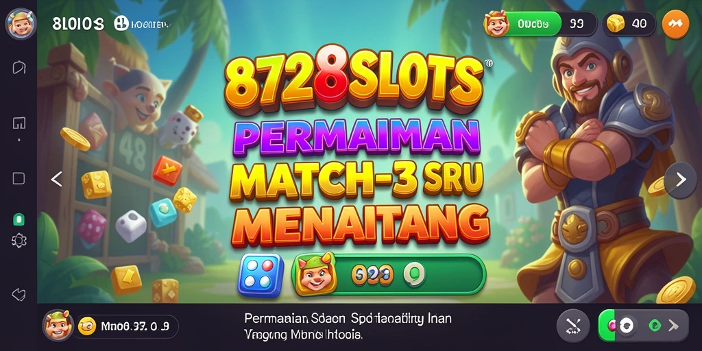 Screenshot gameplay 8728SLOTS dengan level Match-3 yang menegangkan.
