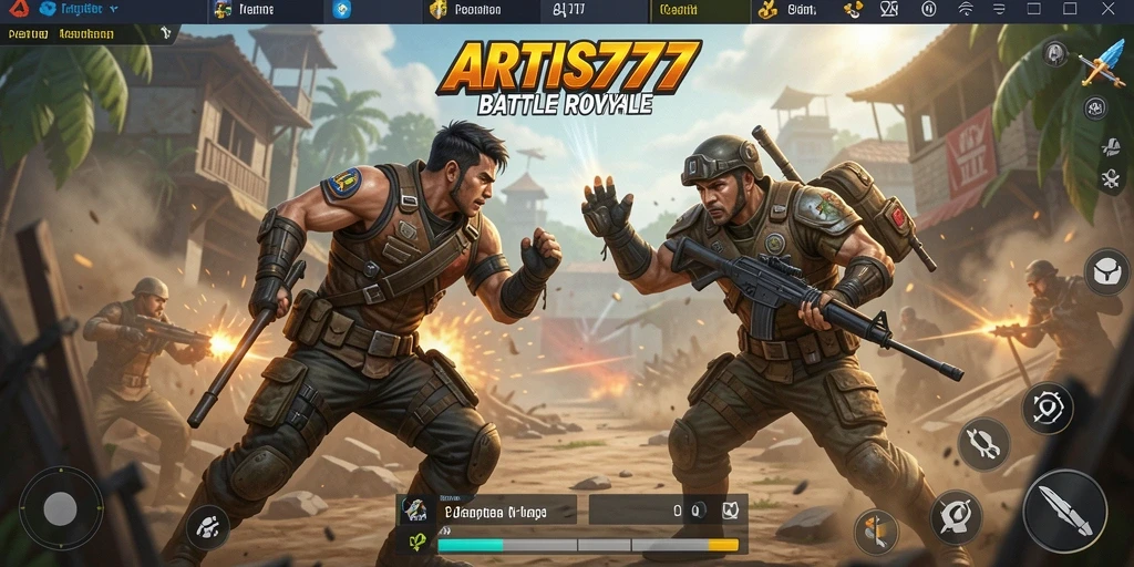 Tampilan epik dari gameplay <strong>ARTIS777</strong> dengan pertarungan Battle Royale.