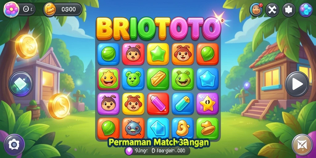 Tampilan gameplay seru dari BRIOTOTO saat mencocokkan blok warna.