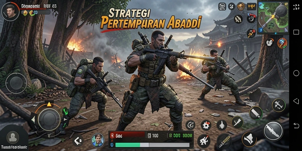 Tangkapan layar D06 menunjukkan aksi pertempuran dinamis dan strategi mendalam.