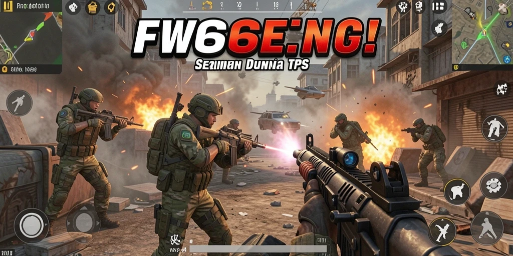 Screenshot gameplay FW66 yang menunjukkan aksi seru pertempuran TPS.