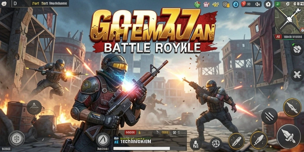 Gameplay Battle Royale epik di GOD77 dengan pertarungan seru.