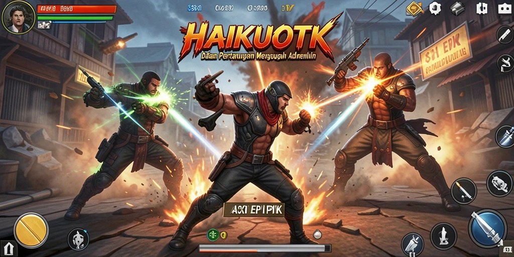 Gameplay HAIKUOTK yang intens dan penuh aksi.
