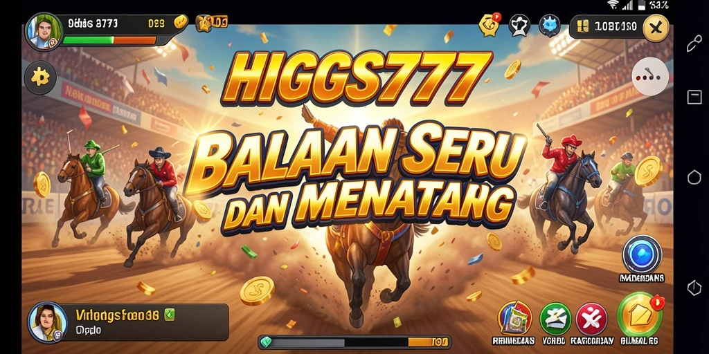 Tampilan gameplay HIGGS777 yang mendebarkan di lintasan balapan.