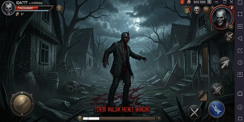 Gameplay mencekam dalam IDA777 dengan suasana horor yang kental.