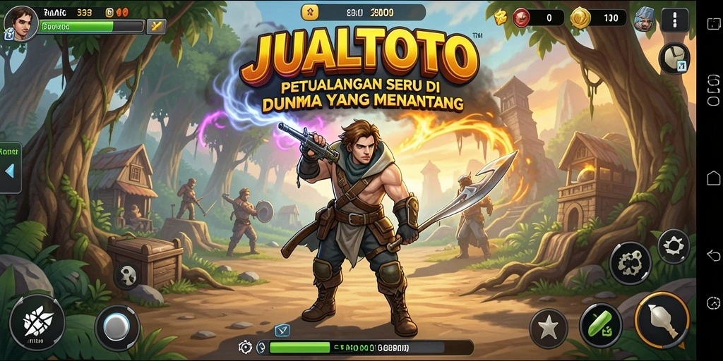 Screenshot gameplay JUALTOTO menampilkan petualangan seru yang menantang.