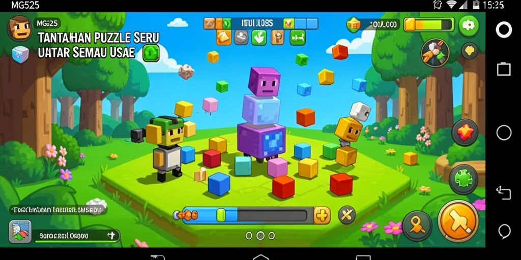 Screenshot MG525 menunjukkan gameplay Puzzle yang menantang dan seru.