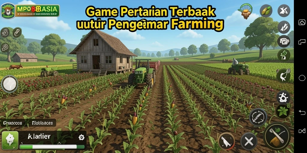 Screenshot utama MPO88ASIA menampilkan petani yang memanen hasil pertanian.