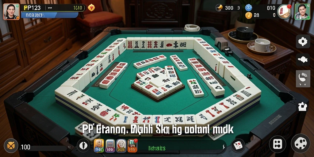Screenshot utama PP123 menampilkan visual menarik dari gameplay Mahjong.