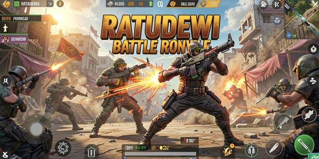 Gameplay seru RATUDEWI dalam pertempuran Battle Royale.
