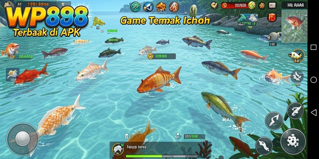 Tampilan gameplay seru dari WP888 dengan aksi tembak ikan.
